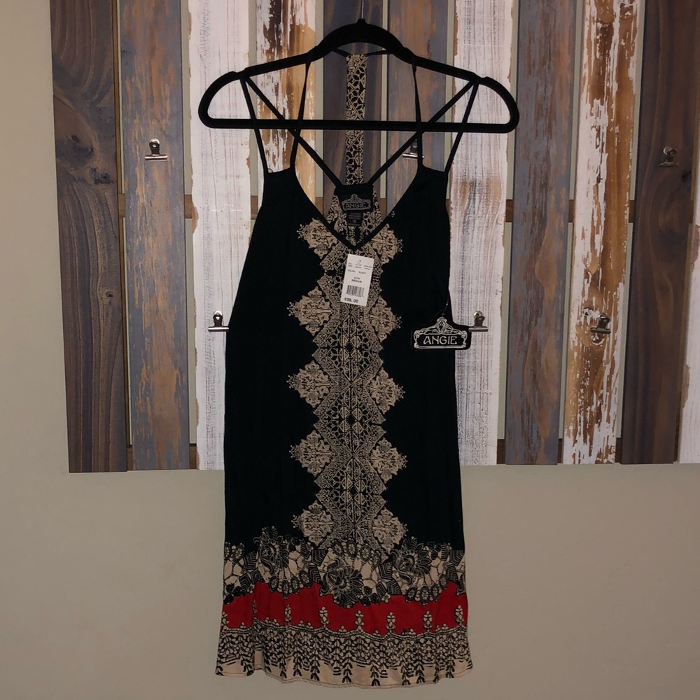 Angie Double Spaghetti Strapped Knee Length Dress